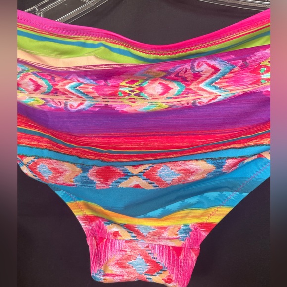 NEW Johnny Was Natalia Hipster Colorful Abstract Print Bikini Bottom Size LG 12 - Picture 7 of 16
